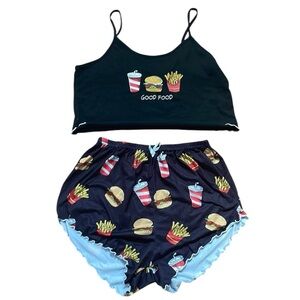 Good Food XL PJ Crop Top and Short Set